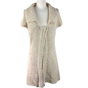 St. Ambecco Italian Wool Blend Long Cream Sweater, Medium